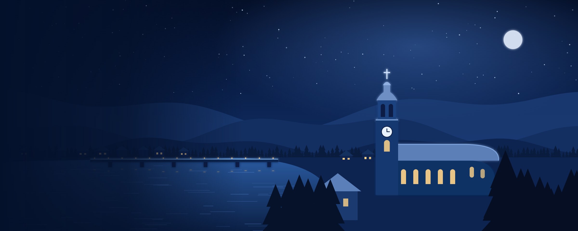 Illustration de Sainte-Catherine-de-la-Jacques-Cartier la nuit