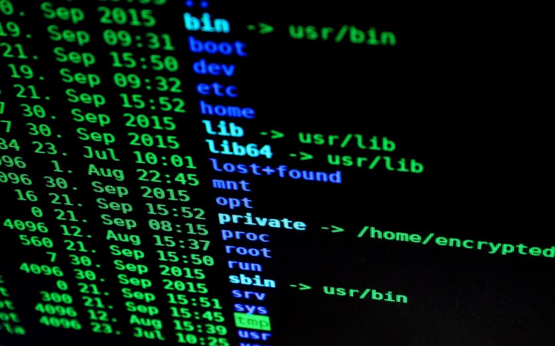 Lignes de code vert sur un écran d’ordinateur sombre